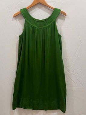 Vintage Maggy London Womens 90's Emerald Green Silk Dress S